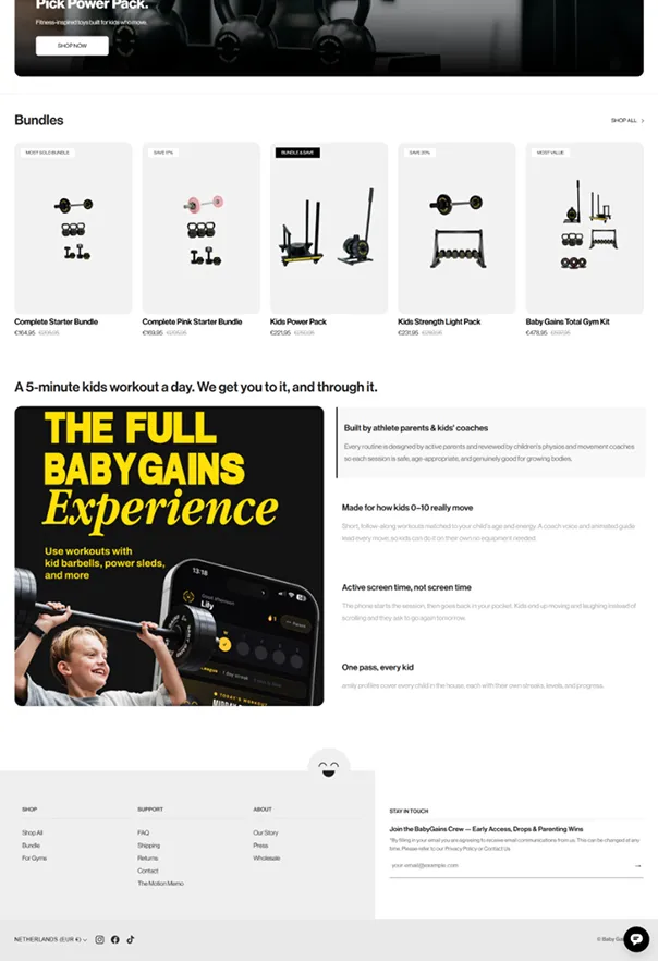 Baby Gains product page