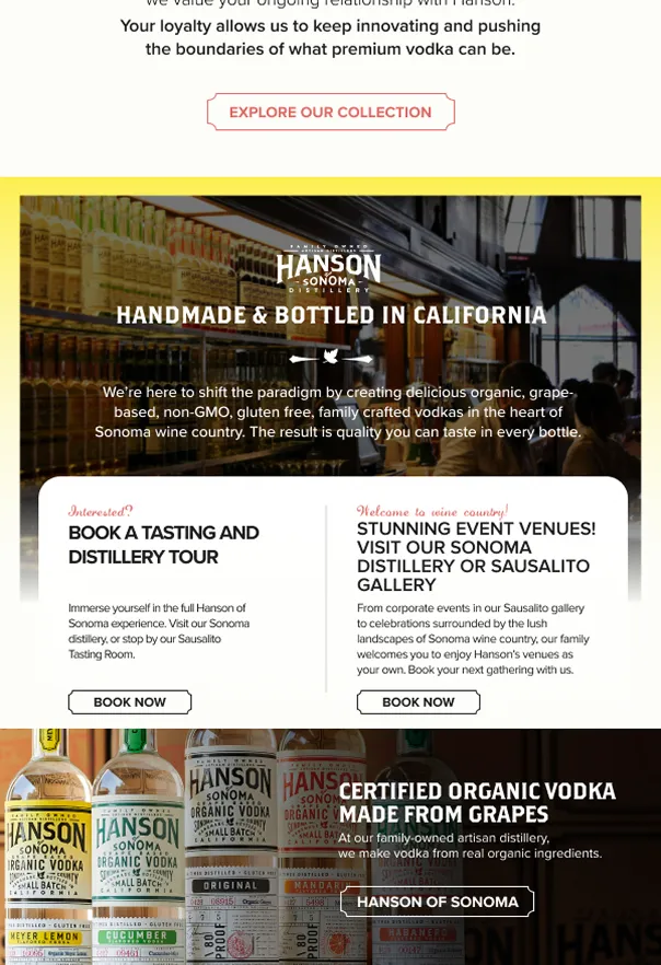 Hanson of Sonoma collection page