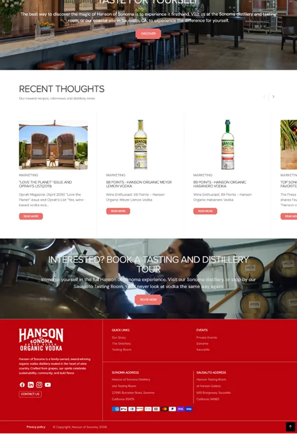 Hanson of Sonoma product page